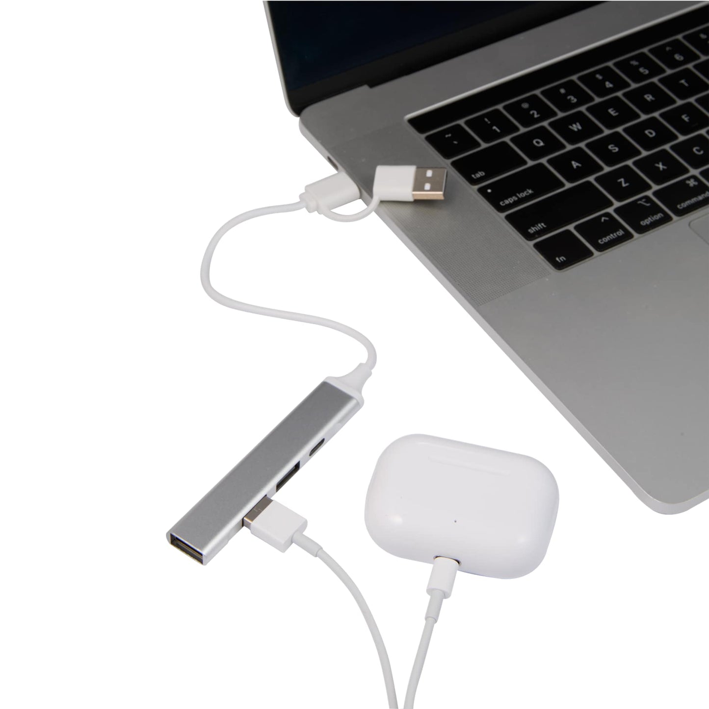 Aluminum 4 - Port USB - A and C Hub - Etchified - Etchified - 7143-76SL
