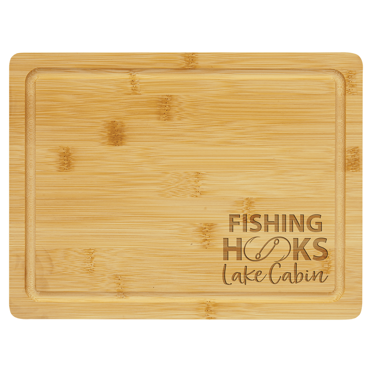 Custom Bamboo Cutting Board with Drip Ring with Laser Engraved Logo - Etchified - GearOne - GFT442