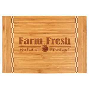 Custom Bamboo Cutting Boards with Butcher Block Inlay and Shapes - Etchified - GearOne - GFT460