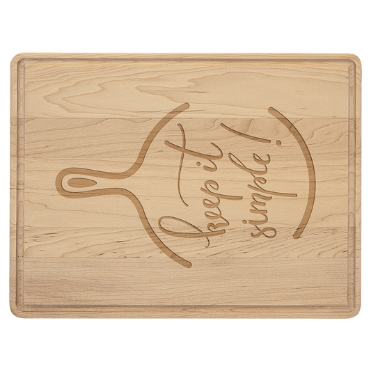 Custom Maple Cutting Board with Drip Ring with Laser Engraved Logo - Etchified - GearOne - GFT481