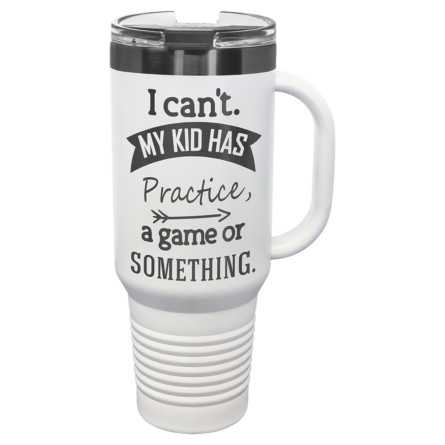 Custom Polar Camel® 40 oz. Ghost Black ION - Plated Travel Mug with Handle & Straw - Etchified - Polar Camel -