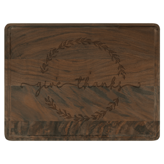 Custom Walnut Cutting Board with Drip Ring with Laser Engraved Logo - Etchified - Etchified - GFT492