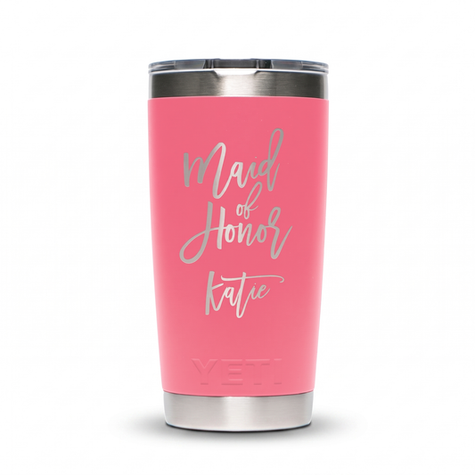Personalized YETI® Rambler® 20 oz Tumbler - Etchified - YETI® - YRAM20TROPICALPINK