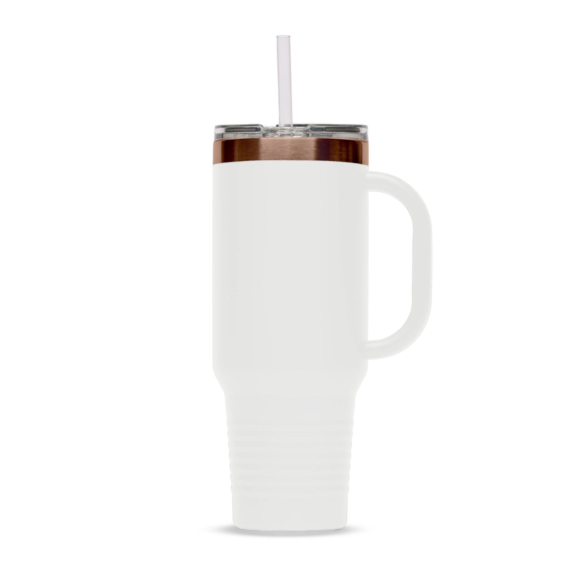 Personalized Ion Plated Rose - Gold 40oz Stainless Steel Tumbler with Flip Lid and Straw - Etchified - Polar Camel® -