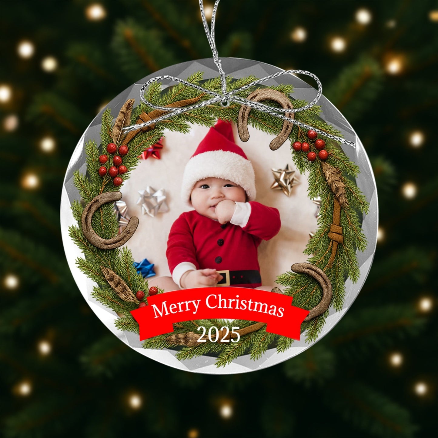 Round Glass Christmas Ornament - Full Color Print - Etchified - Etchified - CGS101