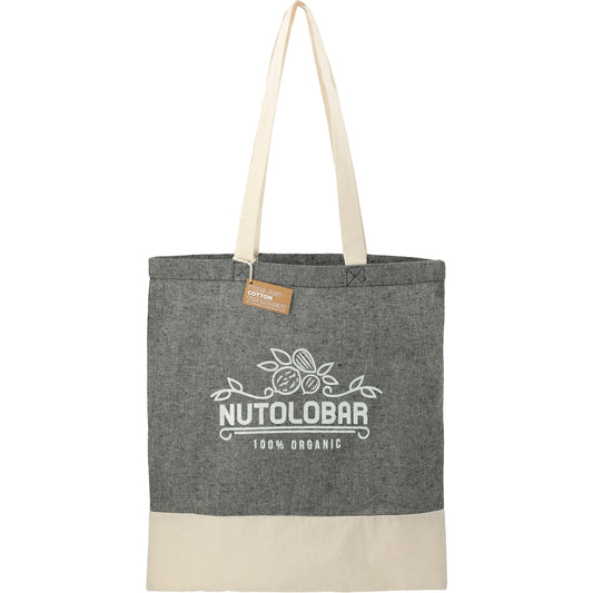 Split Recycled 5oz Cotton Twill Convention Tote - Etchified - Etchified - 7901-08BK