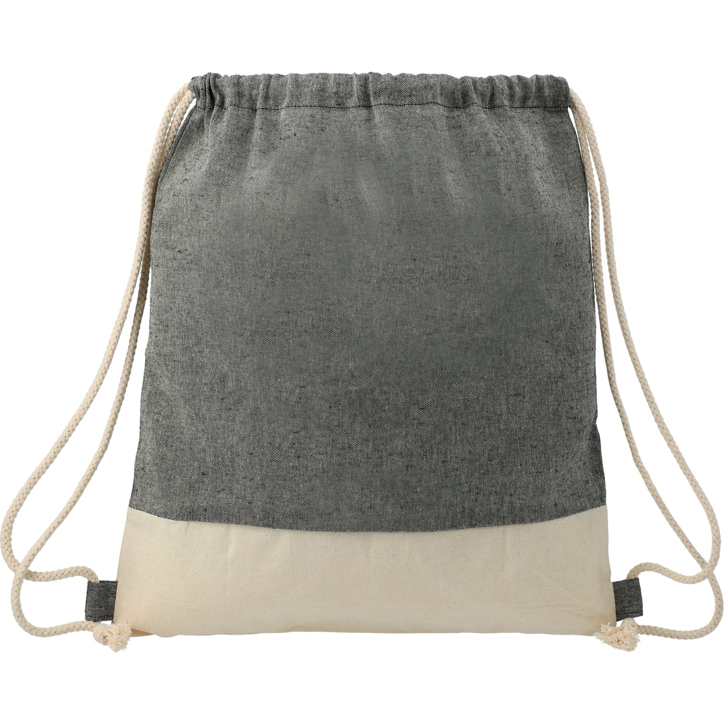 Split Recycled Cotton Drawstring Bag - Etchified - Etchified - 3005-73NTGY