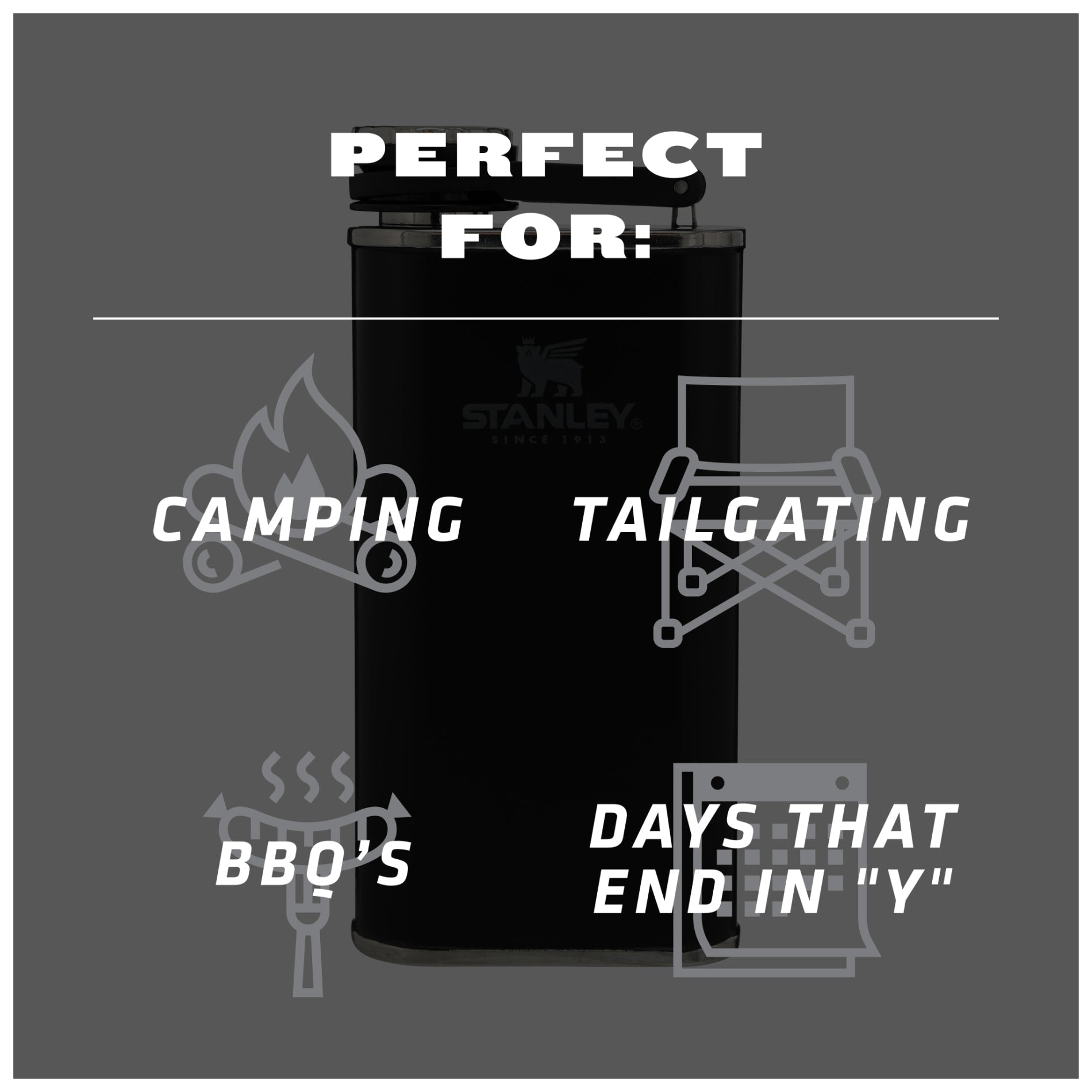 Stanley® Easy Fill Wide Mouth Flask 8oz - Etchified - STANLEY® - 1603 - 05BK