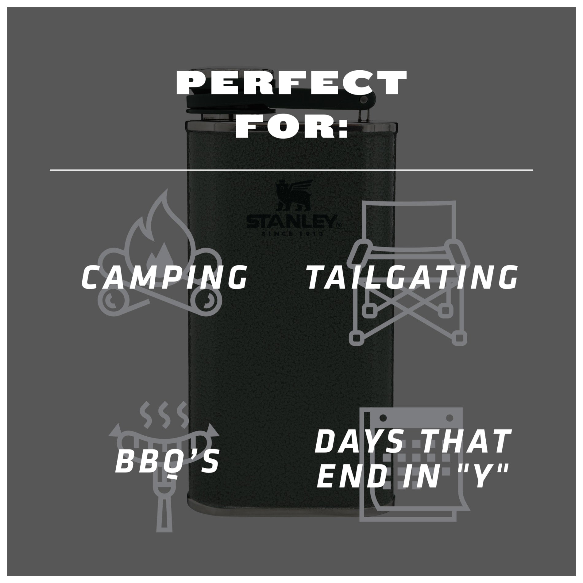 Stanley® Easy Fill Wide Mouth Flask 8oz - Etchified - STANLEY® - 1603 - 05BK