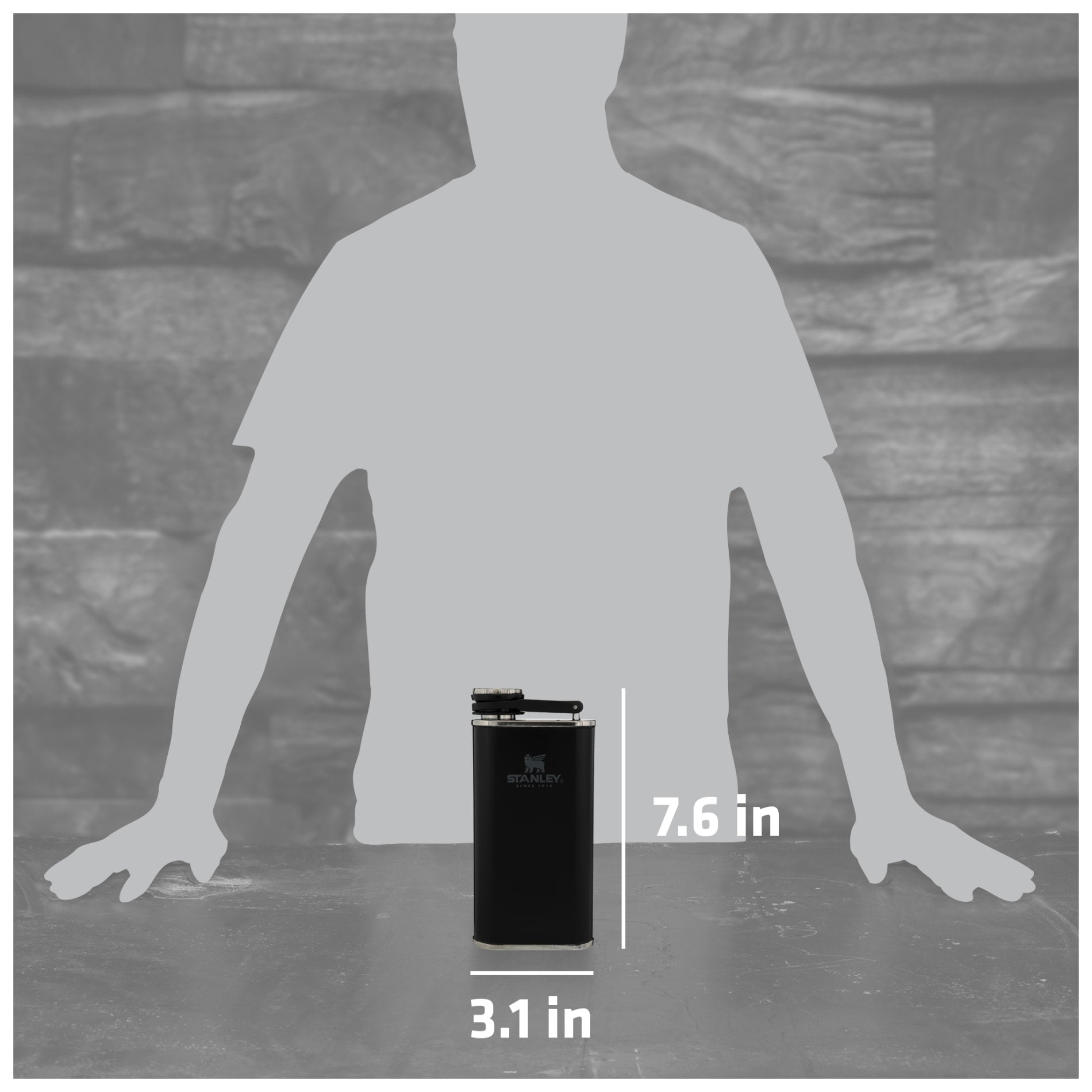 Stanley® Easy Fill Wide Mouth Flask 8oz - Etchified - STANLEY® - 1603 - 05BK