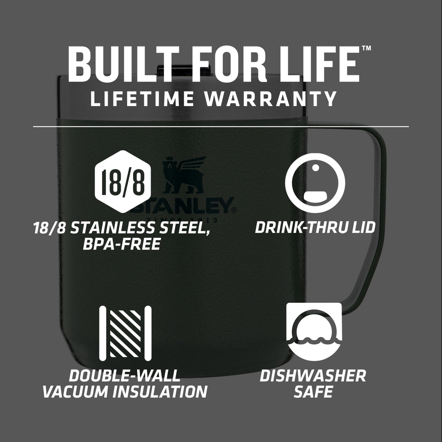 Stanley® Legendary Camp Mug 12oz - Etchified - STANLEY® - 1603 - 11GR