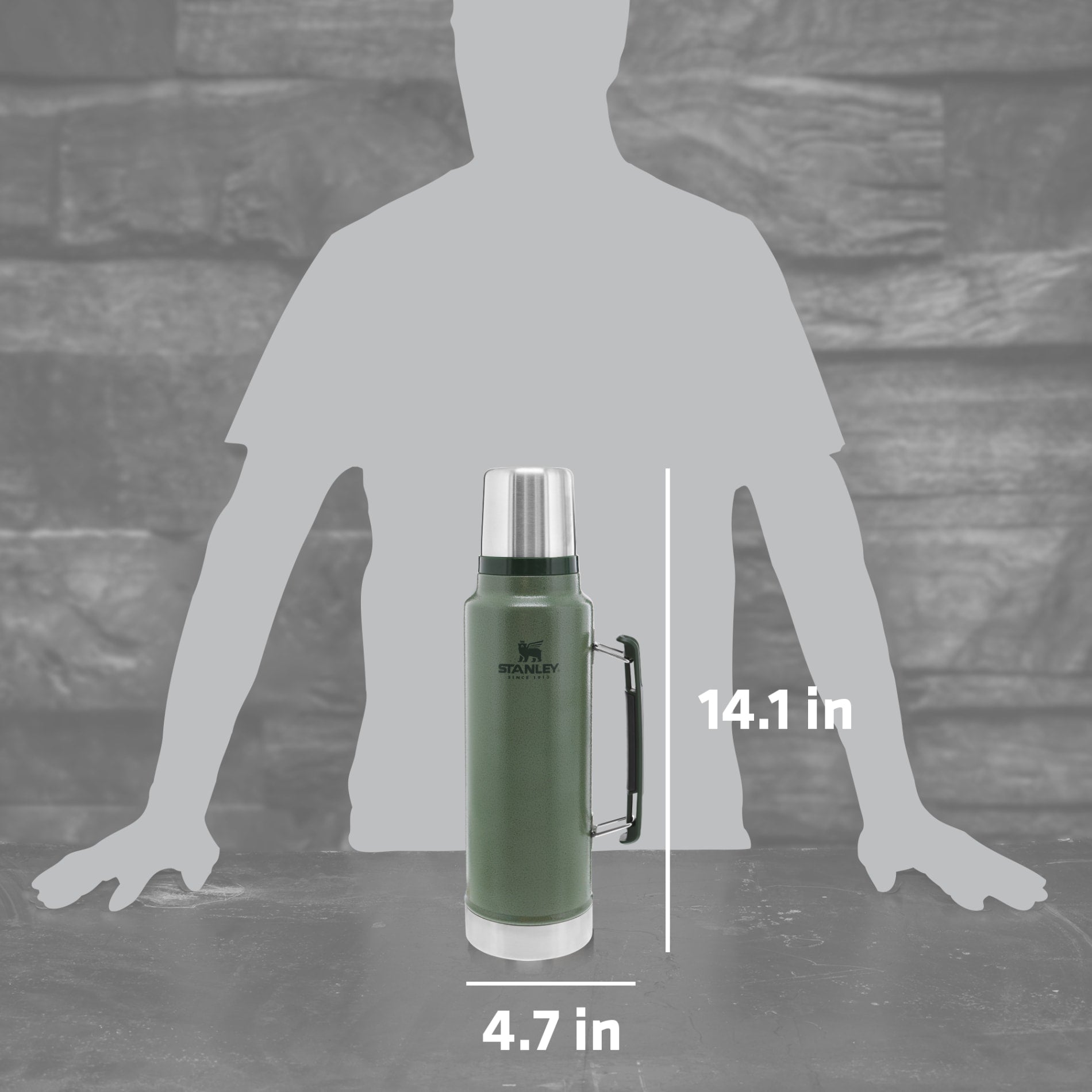 Stanley® Legendary Classic Bottle 48oz 1.5 qt Wide Mouth with Leakproof Cup Lid - Etchified - STANLEY® - 1603 - 14GR
