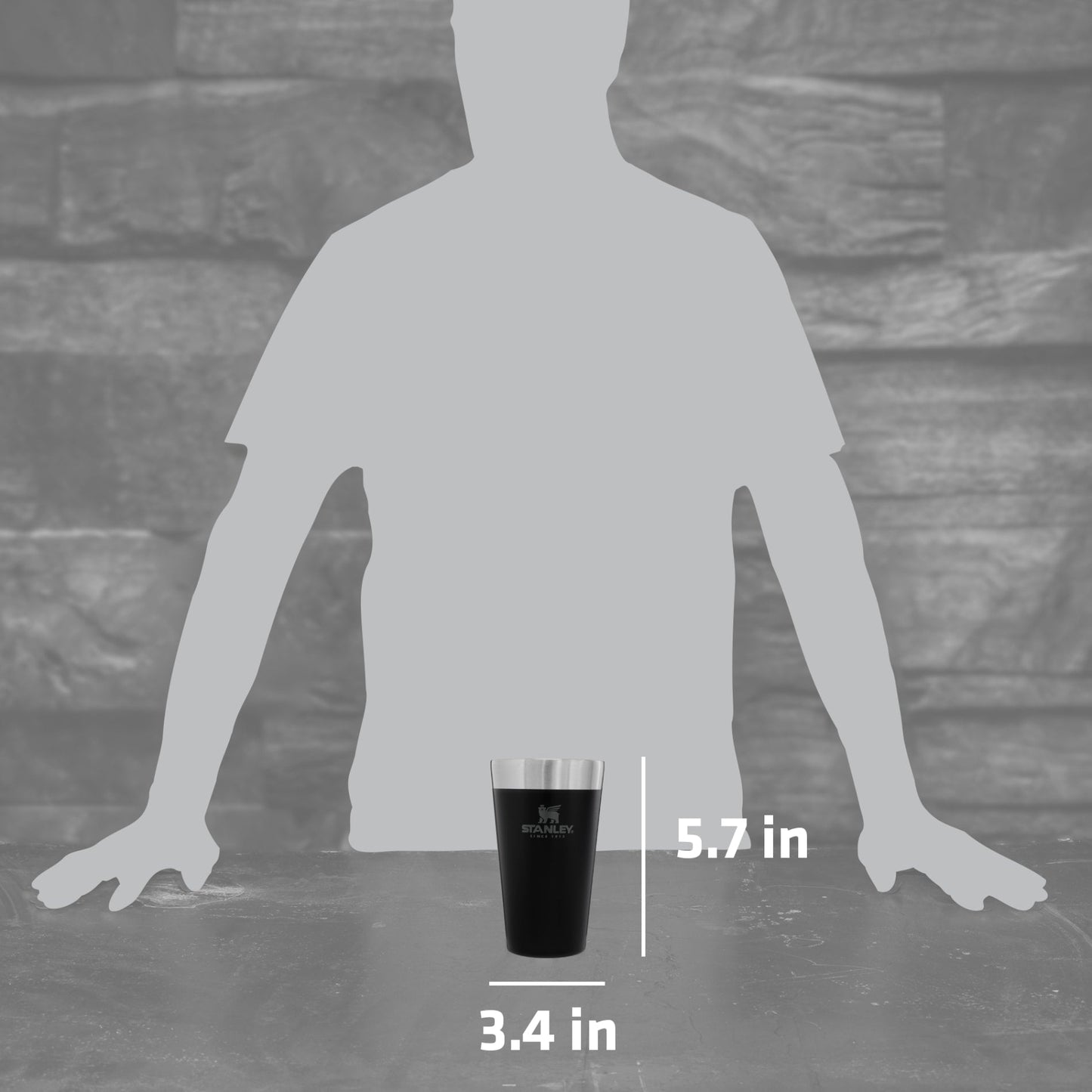 Stanley® Stay - Chill Stacking Beer Pint 16oz - Etchified - STANLEY® - 1603 - 16BK