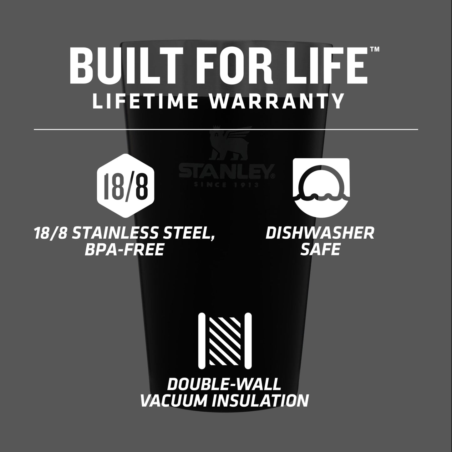 Stanley® Stay - Chill Stacking Beer Pint 16oz - Etchified - STANLEY® - 1603 - 16GR