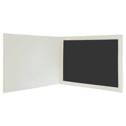 White Laserable Leatherette Certificate Holder 9" x 12" - Etchified - GearOne - CH113