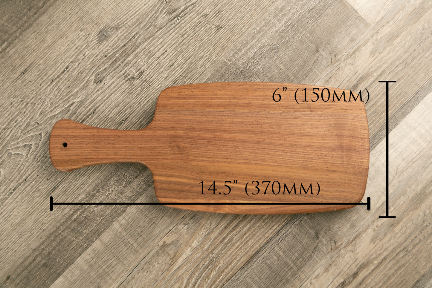 Walnut Cheese/Charcuterie Board - 14.5"x6" Paddle Shape