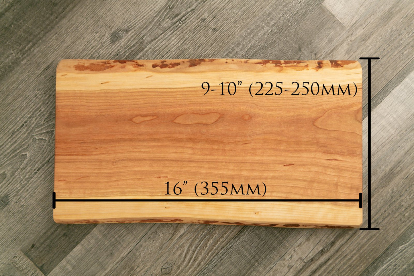 Live-Edge Cherry Artisan Charcuterie/Serving Board - 9"-10" x 16" - Etchified-Etchified-2600