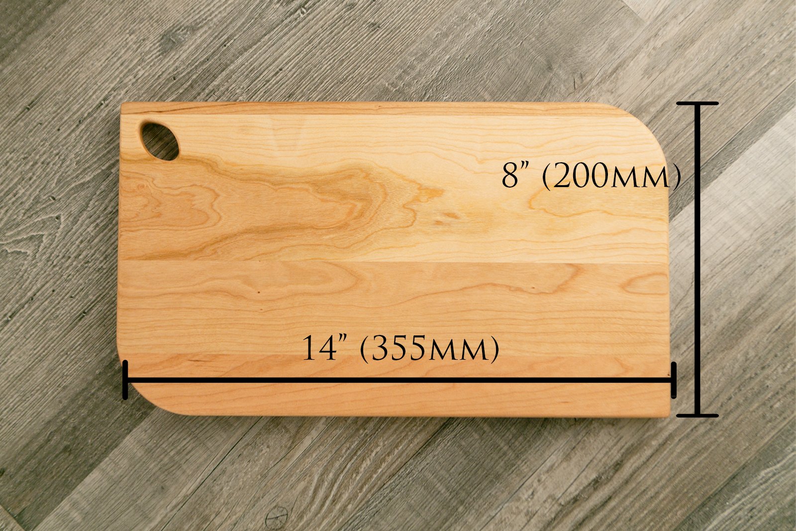 Maple Charcuterie / Serving Board - 8"x14" with Cutout - Etchified-Etchified-0022