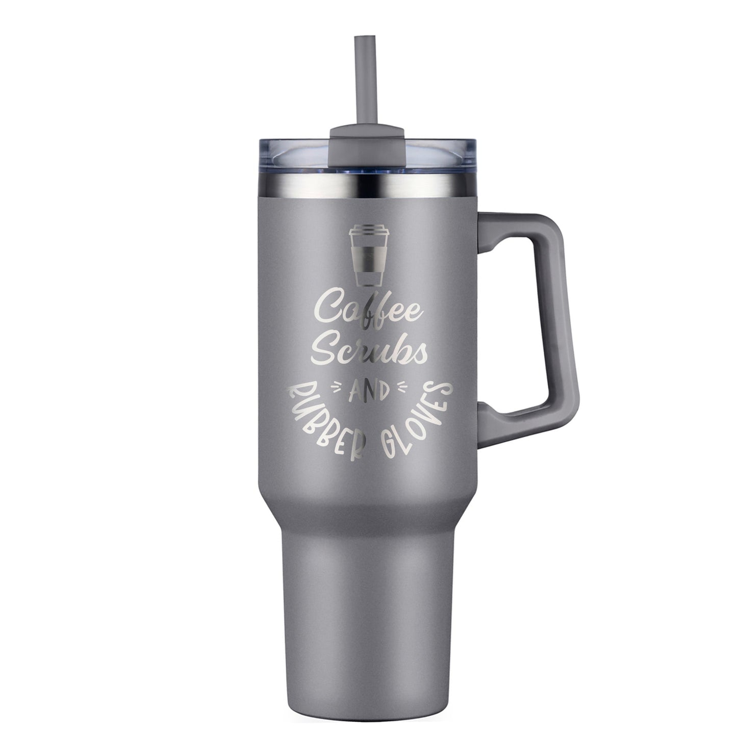 Personalized 40oz Stainless Steel Tumbler With Swivel Lid and Straw - Etchified-Etchified-