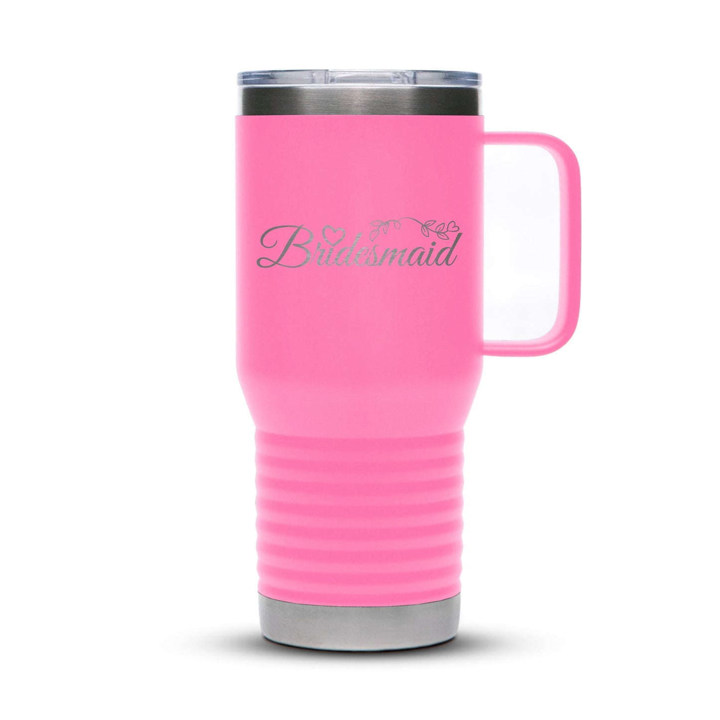 Personalized Stainless 20oz Travel Mug with Slider Lid - Etchified-Polar Camel®-LCM205-Pink-Laser