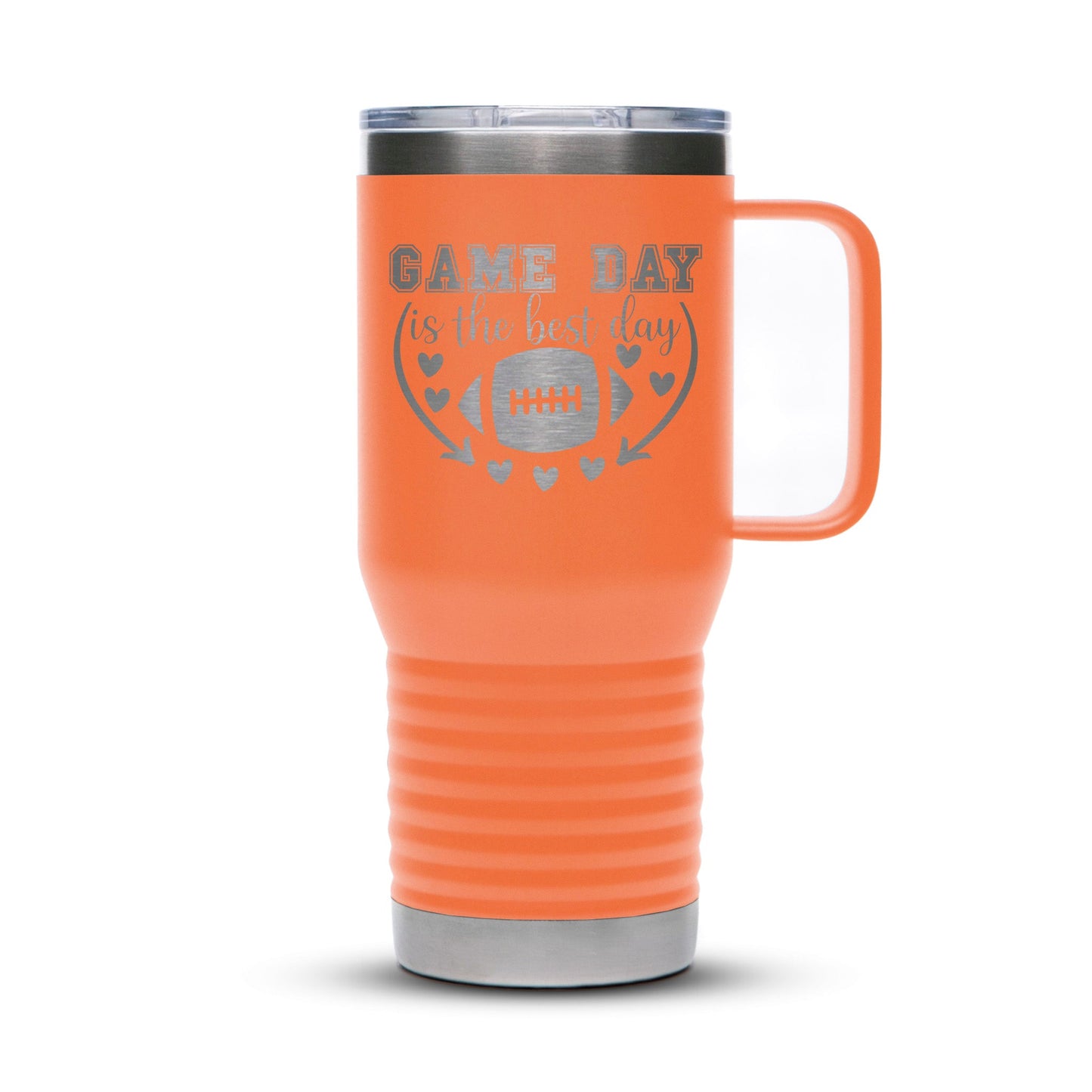 Personalized Stainless 20oz Travel Mug with Slider Lid - Etchified-Polar Camel®-LCM212-Orange-Laser