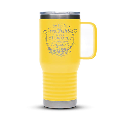 Personalized Stainless 20oz Travel Mug with Slider Lid - Etchified-Polar Camel®-LCM216-Yellow-Laser