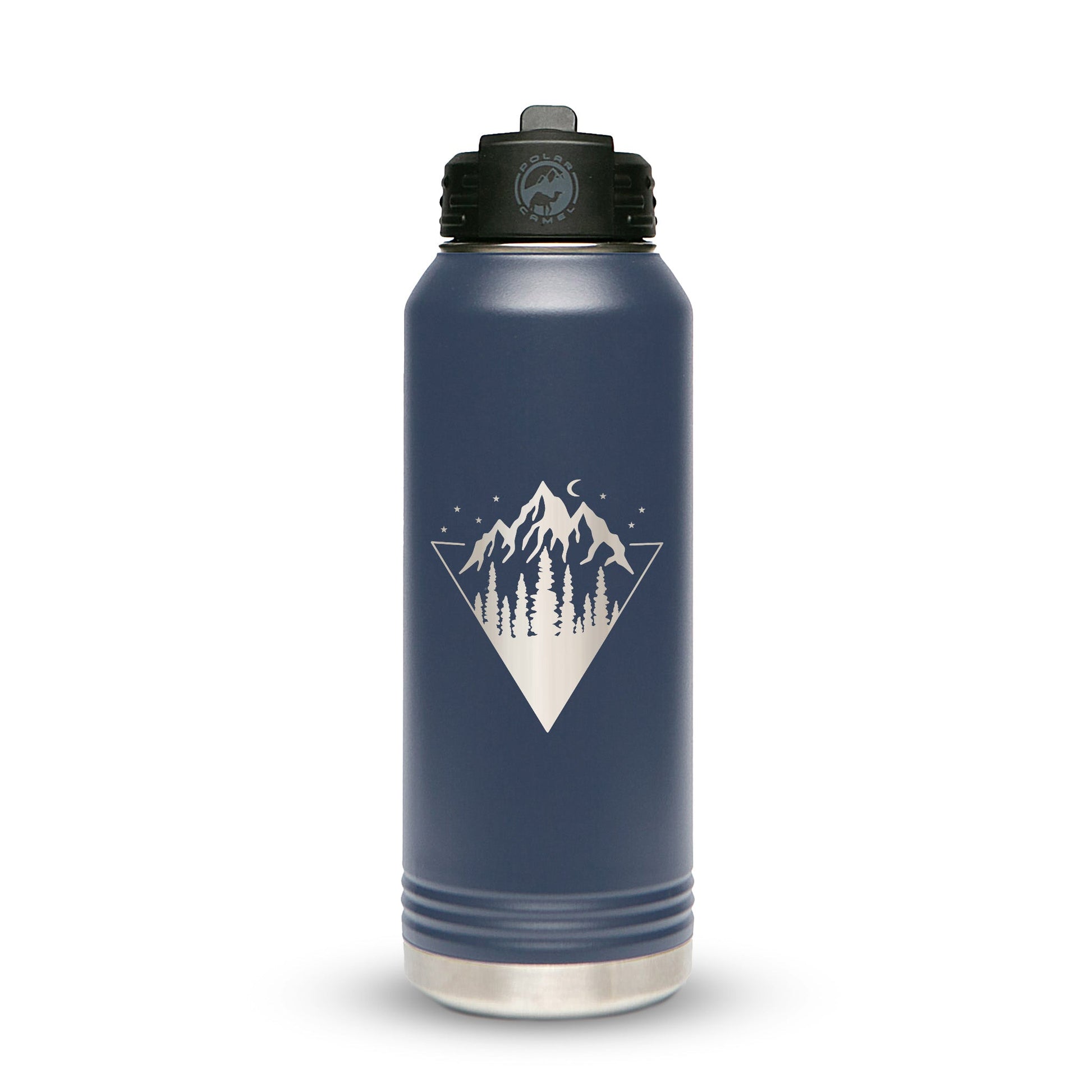 Personalized Stainless Steel 1L 32oz (1L) Bottle with Flip-Top Straw Lid - Etchified-Polar Camel®-