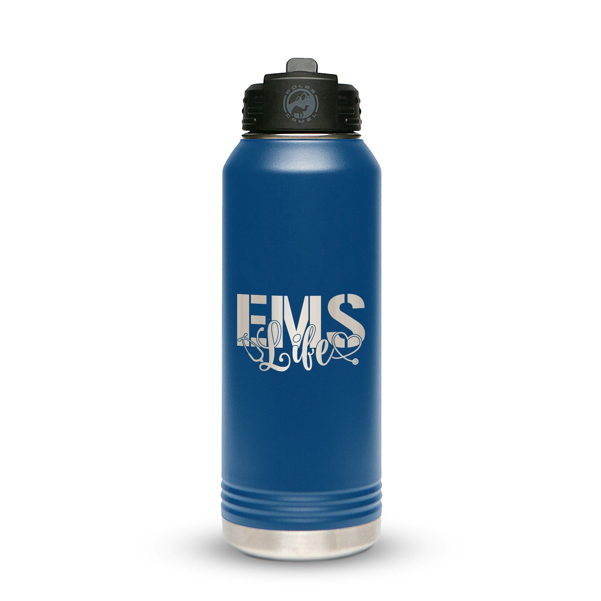 Personalized Stainless Steel 1L 32oz (1L) Bottle with Flip-Top Straw Lid - Etchified-Polar Camel®-