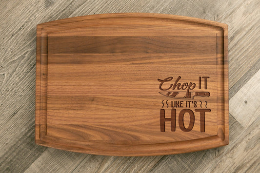 Walnut Charcuterie / Cutting Board - 9"x12" Curved with Juice Groove - Etchified-Etchified-1034