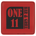 4" x 4" Custom Square Red Laserable Leatherette Coaster - Etchified - GearOne - GFT914