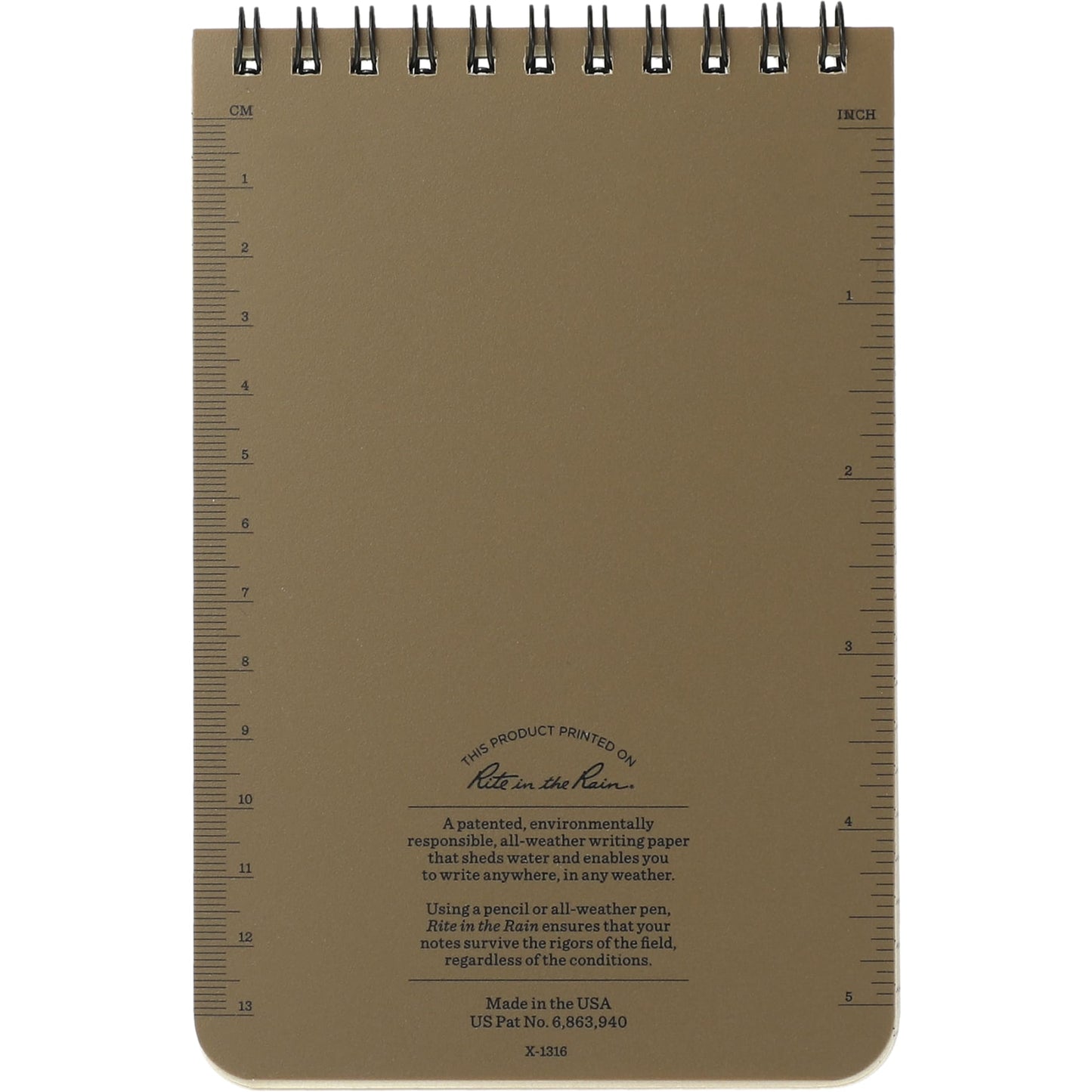 4” x 6” Rite in the Rain Top Spiral Notebook - Etchified - Rite in the Rain - 0913-02BK