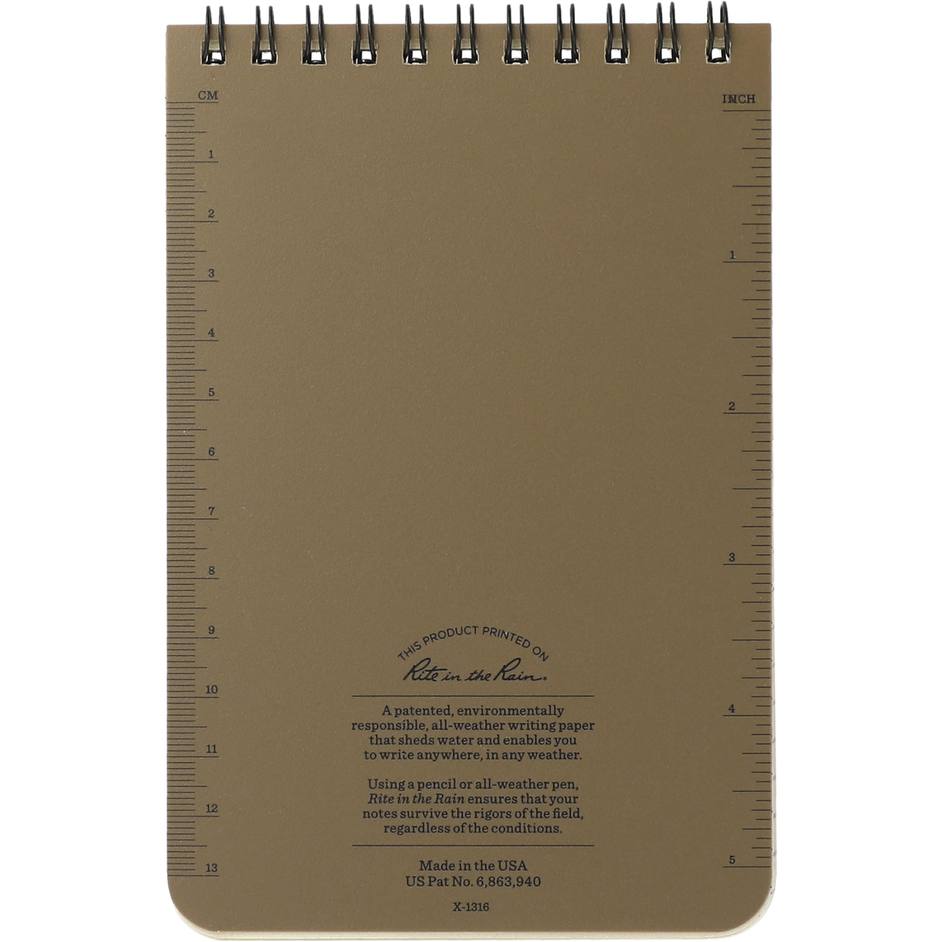 4” x 6” Rite in the Rain Top Spiral Notebook - Etchified - Rite in the Rain - 0913-02BK