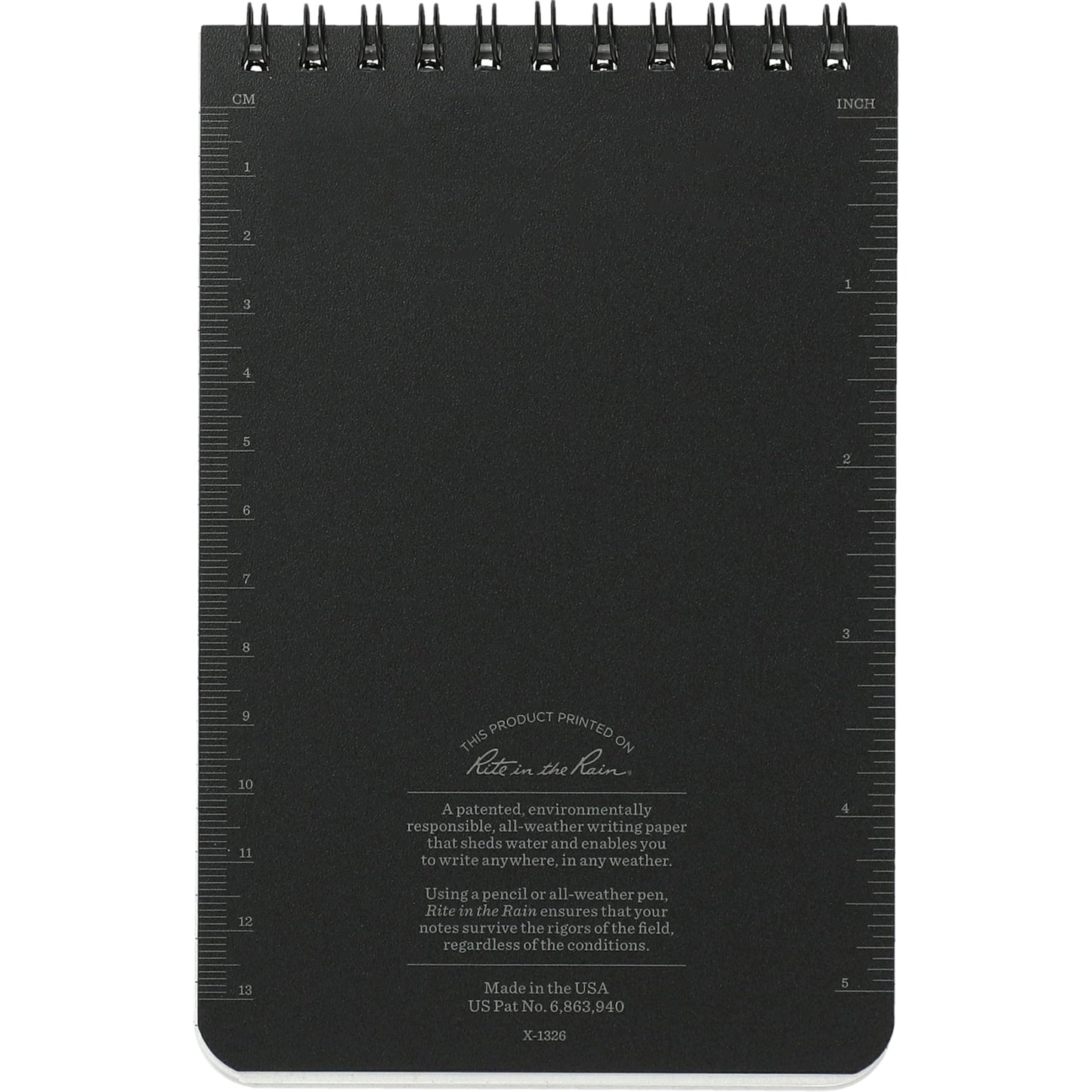 4” x 6” Rite in the Rain Top Spiral Notebook - Etchified - Rite in the Rain - 0913-02BK