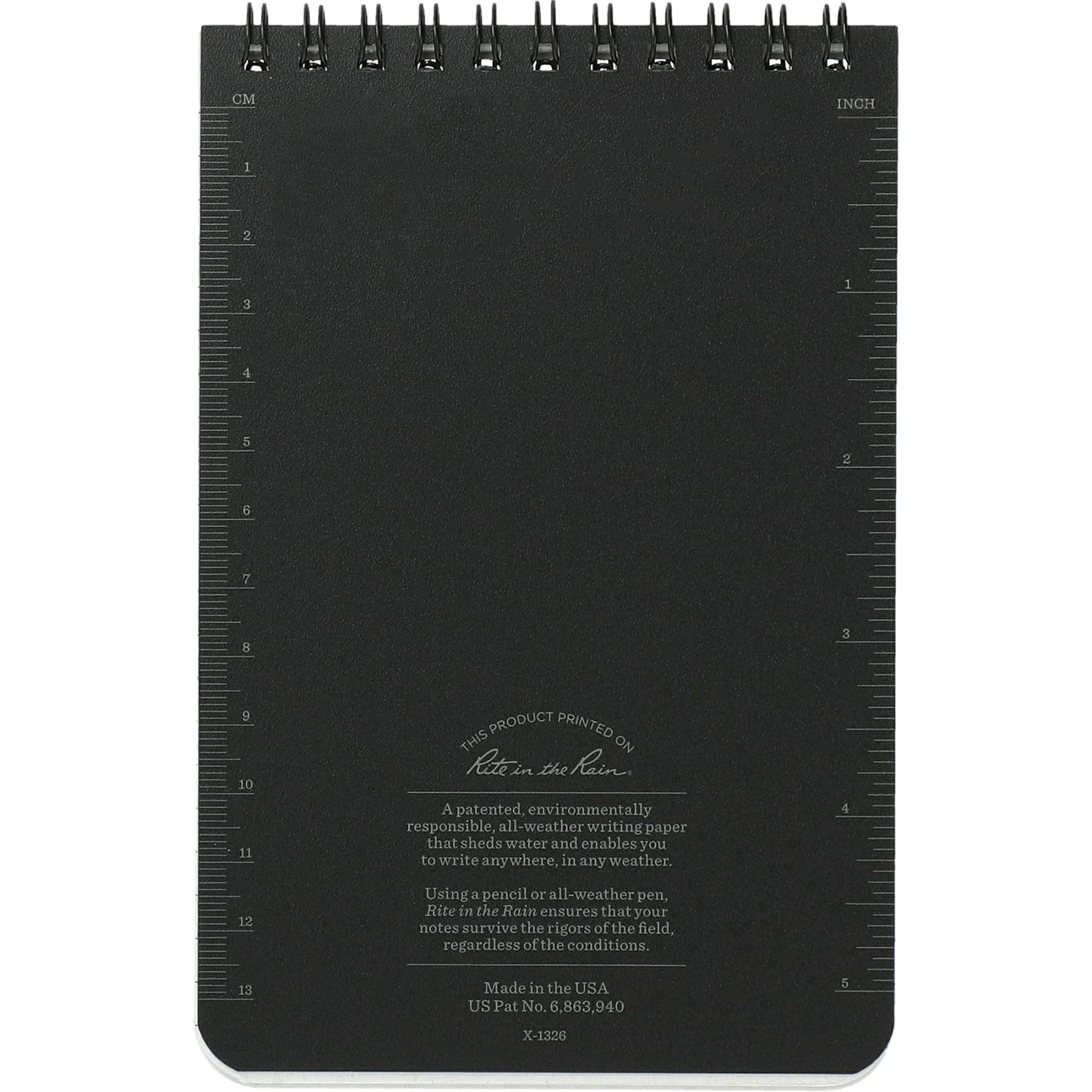 4” x 6” Rite in the Rain Top Spiral Notebook - Etchified - Rite in the Rain - 0913-02BK