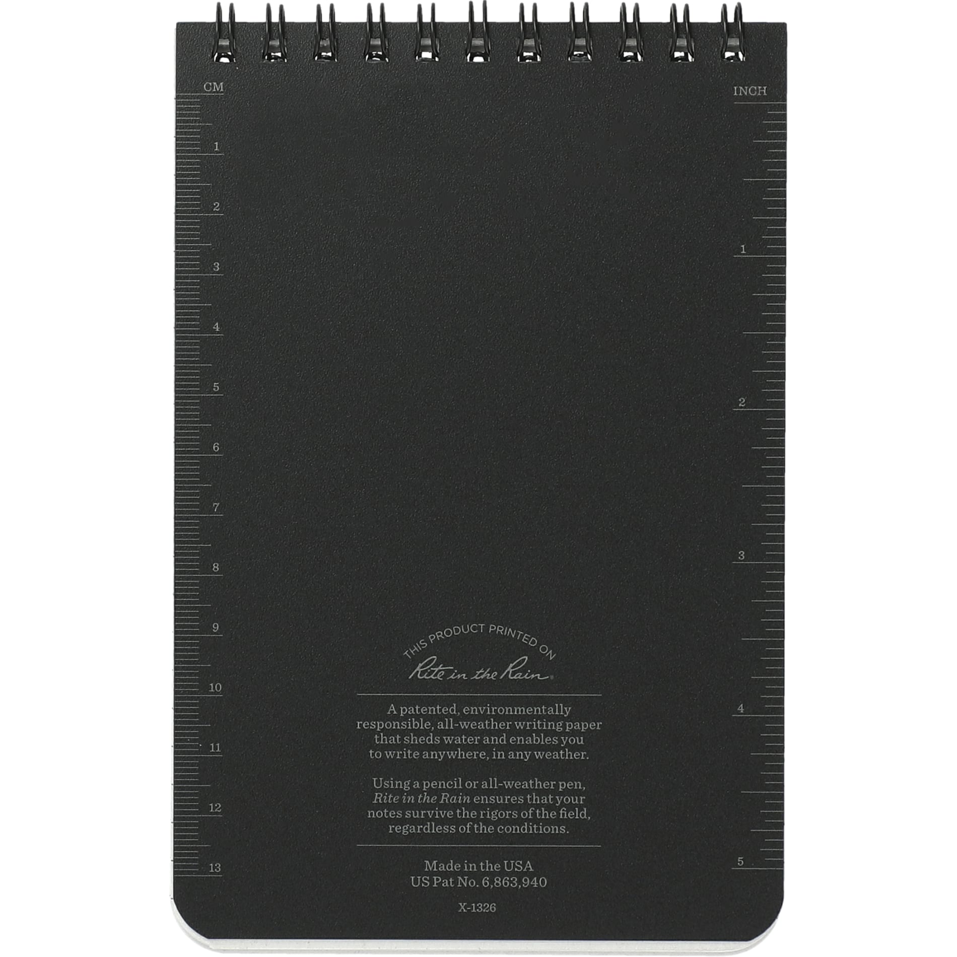 4” x 6” Rite in the Rain Top Spiral Notebook - Etchified - Rite in the Rain - 0913-02BK