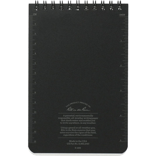4” x 6” Rite in the Rain Top Spiral Notebook - Etchified - Rite in the Rain - 0913-02BK