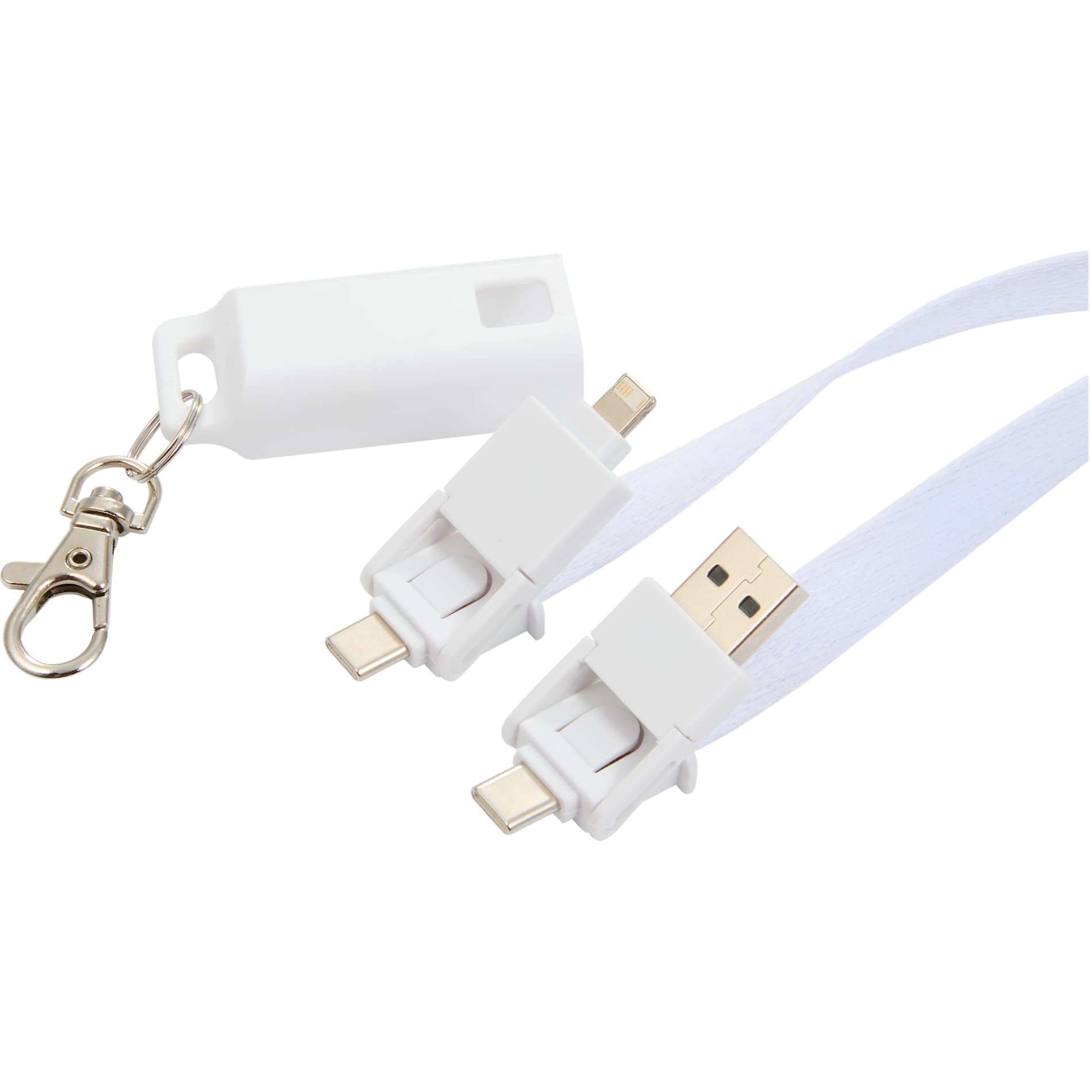 5 - in - 1 40W PD Charging Cable Lanyard - Etchified - Etchified - SM-2850WH