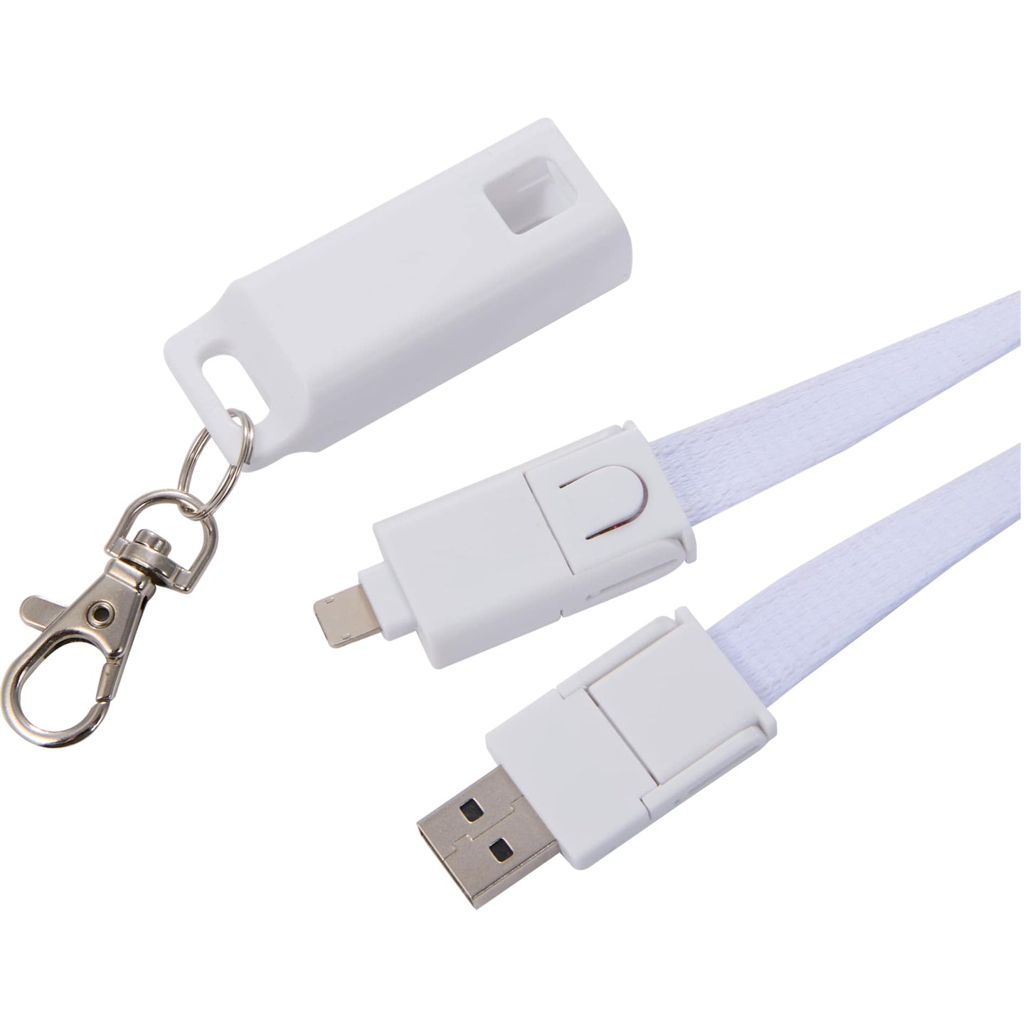 5 - in - 1 40W PD Charging Cable Lanyard - Etchified - Etchified - SM-2850WH