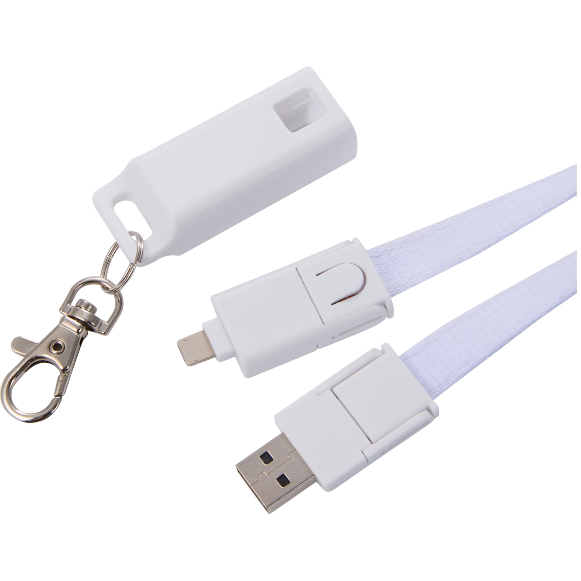 5 - in - 1 40W PD Charging Cable Lanyard - Etchified - Etchified - SM-2850WH