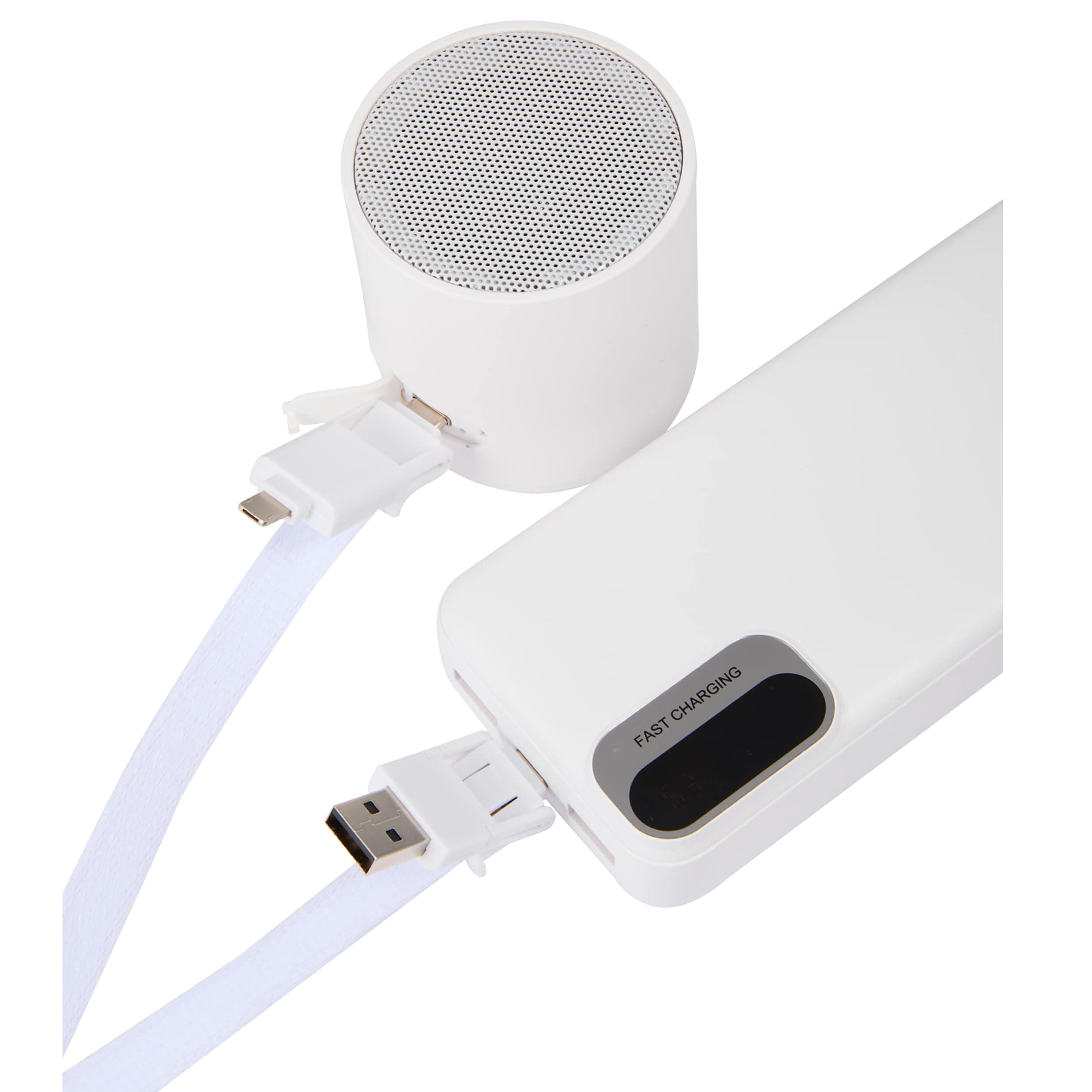 5 - in - 1 40W PD Charging Cable Lanyard - Etchified - Etchified - SM-2850WH