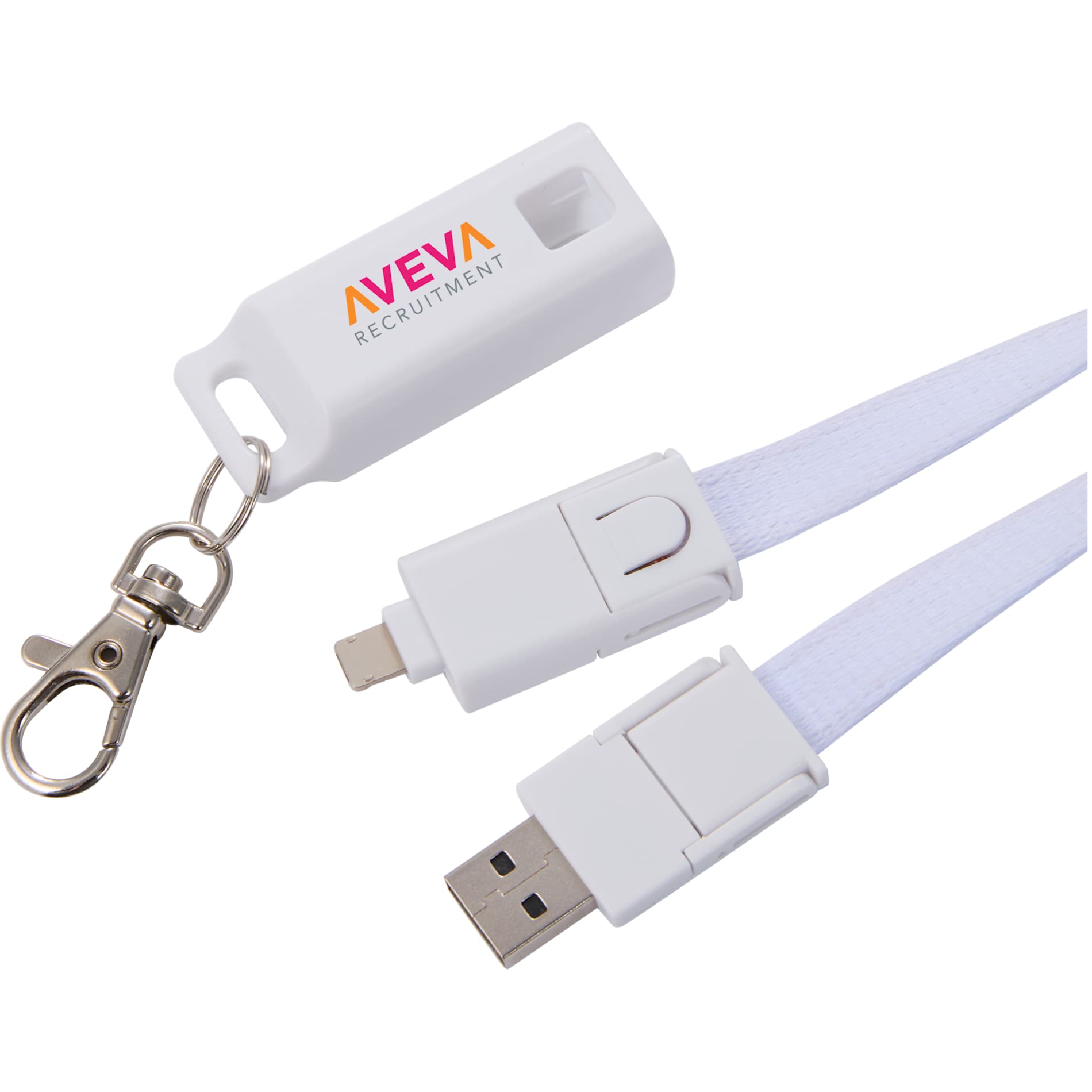 5 - in - 1 40W PD Charging Cable Lanyard - Etchified - Etchified - SM-2850WH