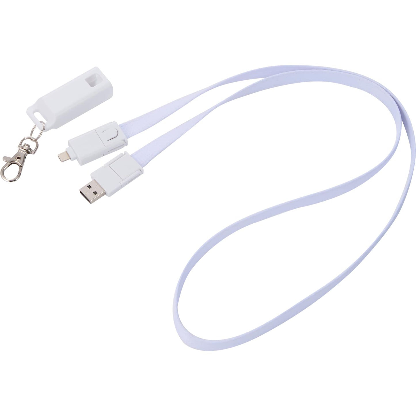 5 - in - 1 40W PD Charging Cable Lanyard - Etchified - Etchified - SM-2850WH