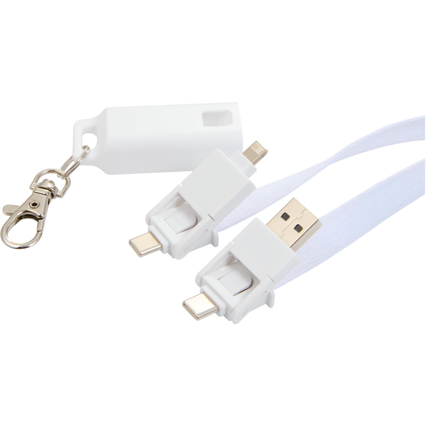 5 - in - 1 40W PD Charging Cable Lanyard - Etchified - Etchified - SM-2850WH