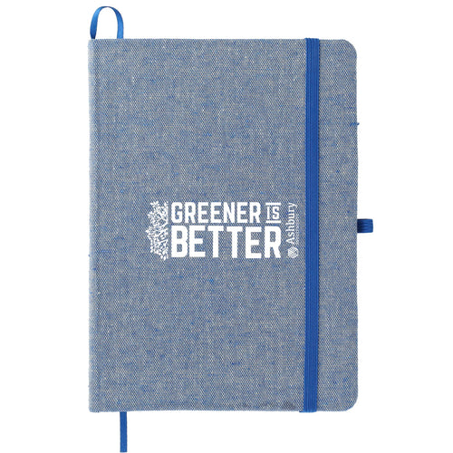 5" x 7" FSC® Mix Recycled Cotton Bound Notebook - Etchified - GearOne - SM-3556BL