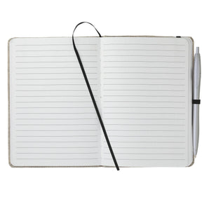 5" x 7" FSC® Mix Recycled Cotton Bound Notebook - Etchified - GearOne - SM-3556BL