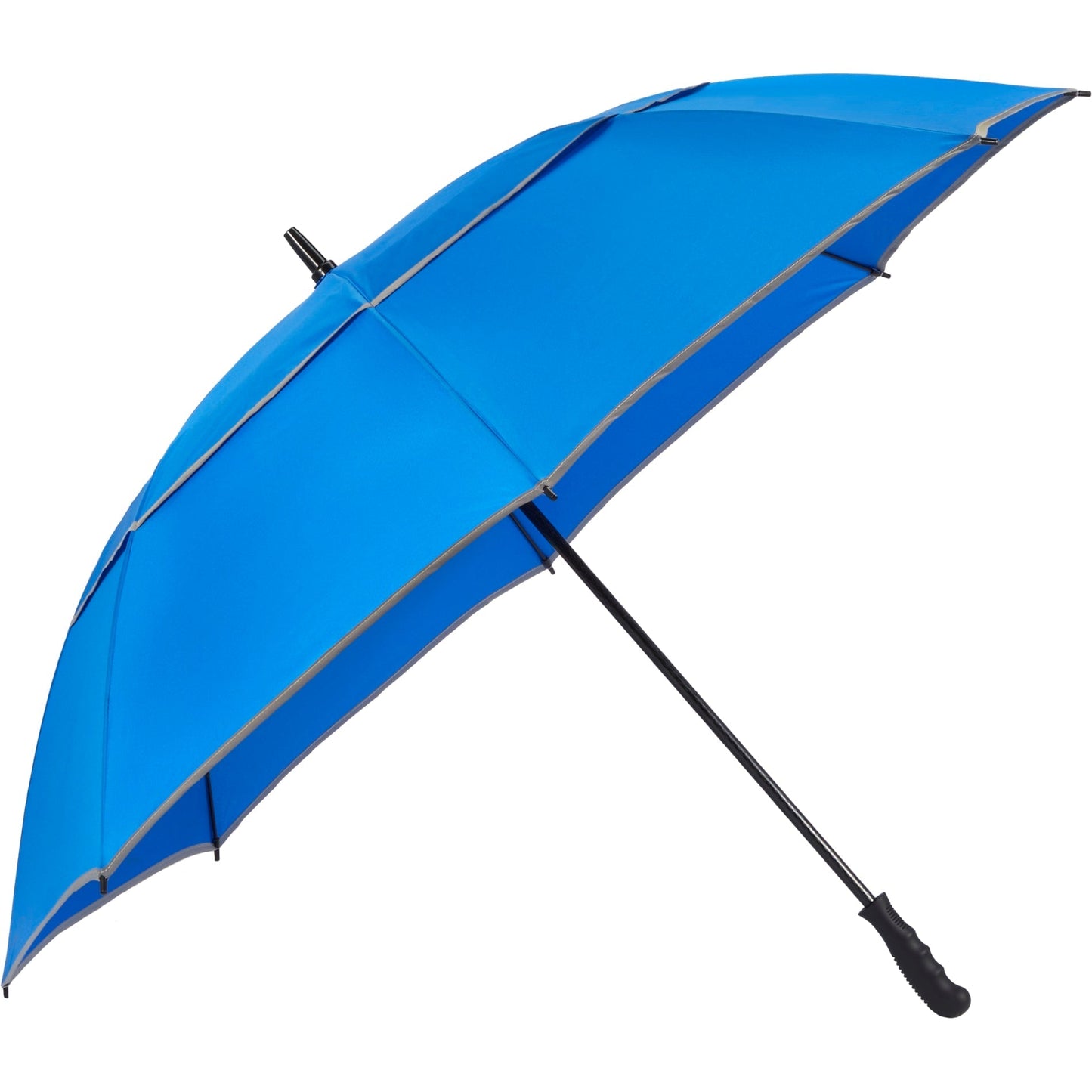 62" RPET Golf Umbrella w/ Reflective Trim - Etchified - GearOne - 5050-09BK