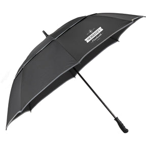 62" RPET Golf Umbrella w/ Reflective Trim - Etchified - GearOne - 5050-09BK