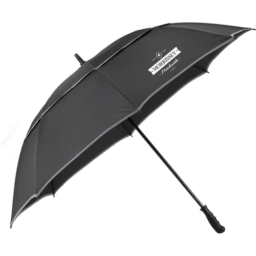 62" RPET Golf Umbrella w/ Reflective Trim - Etchified - GearOne - 5050-09BK