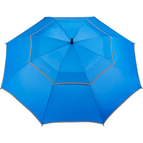62" RPET Golf Umbrella w/ Reflective Trim - Etchified - GearOne - 5050-09BK