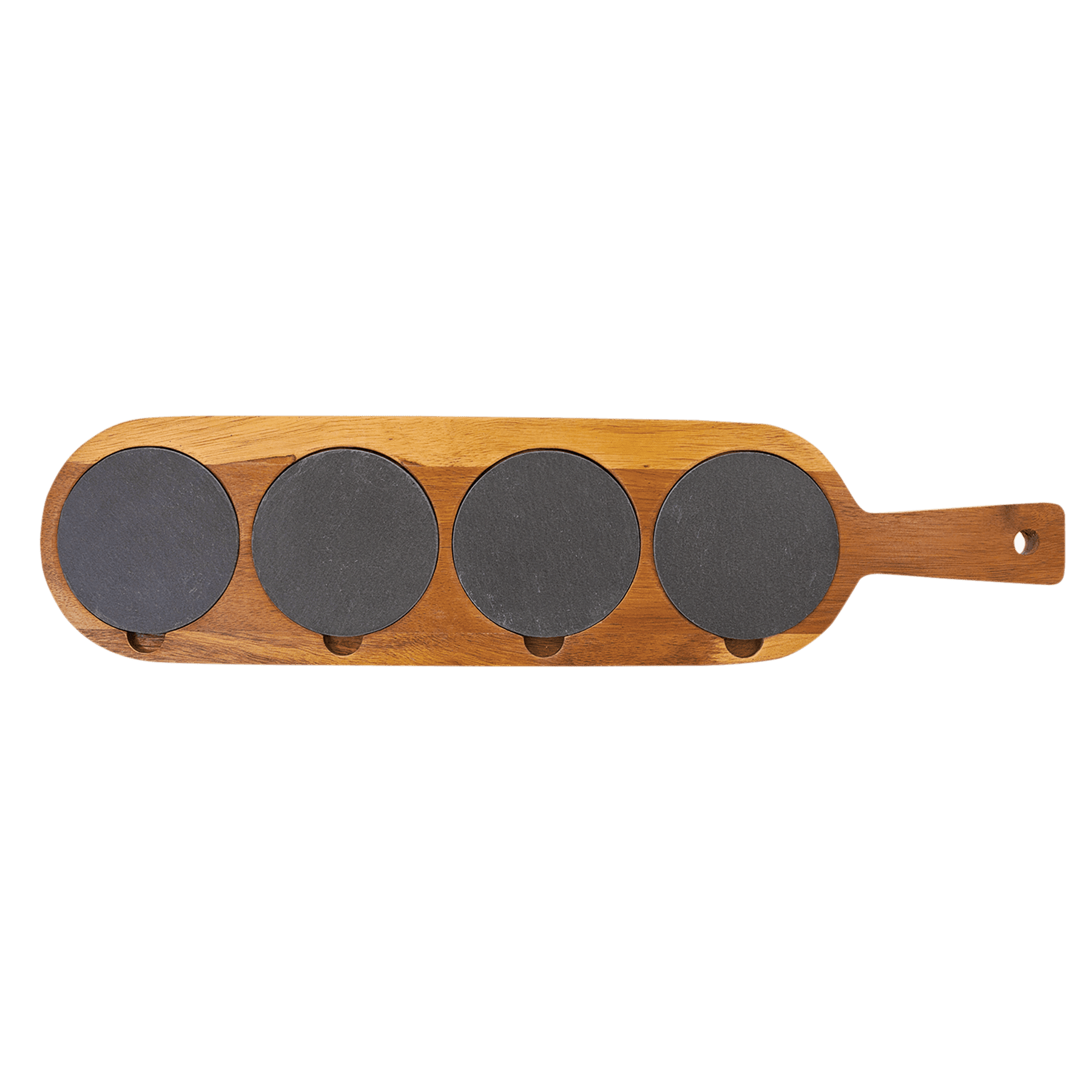 Acacia Wood/Slate Serving Board 18 1/2" x 4 1/4" - Etchified-Polar Camel-SLT078